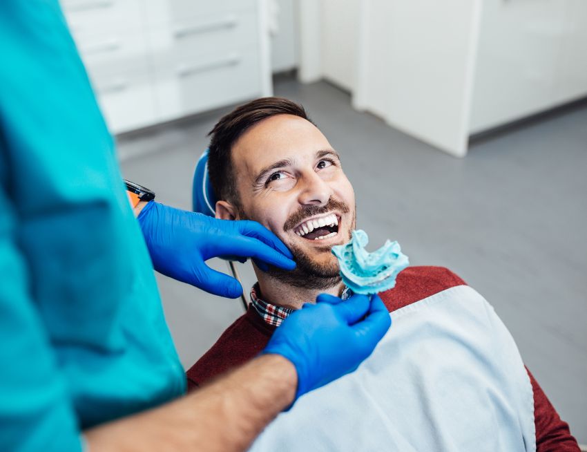Dental patient from the UK getting dental treatment in Hungary