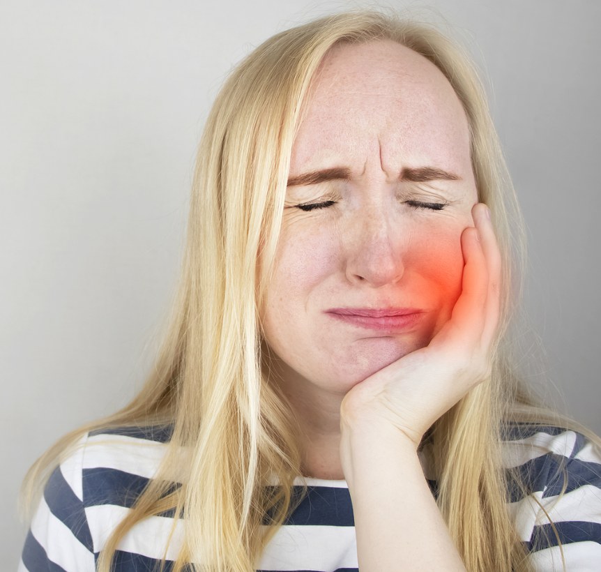 swollen face which needs pain relief